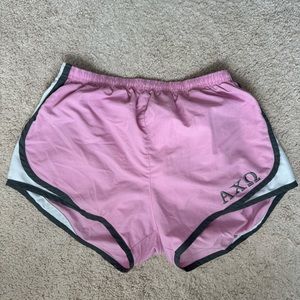Alpha Chi Omega Running Shorts - Pink, Sorority Letters Shop